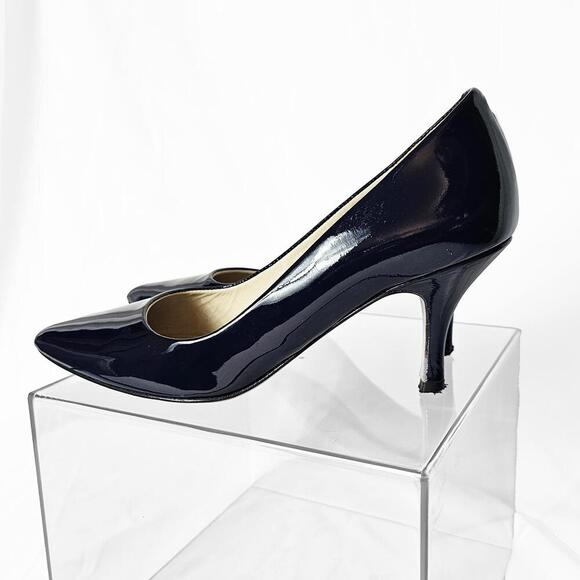 Boden Navy Patent Leather Women's Heels Size 36.5 EU 6/6.5 US - Picture 7 of 9